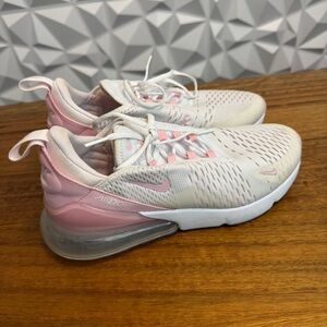 Nike Air Max 270 Pink and White Sneakers Size 9
